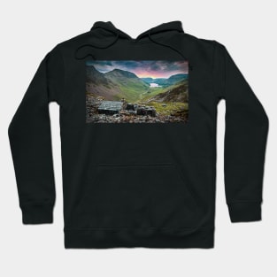 Stone Hut with Valley View in Mountains Hoodie